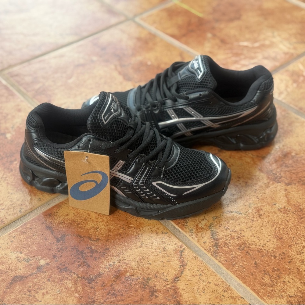 Size 8 Men’s And 9.5 Women’s -Asics Black and Silver Men's Athletic Sneakers